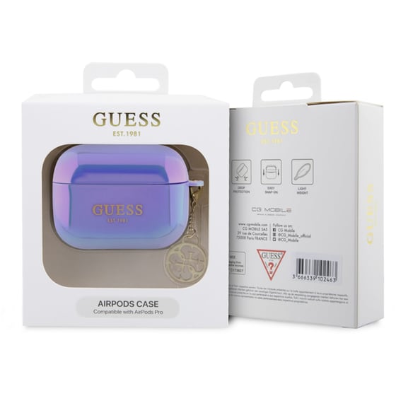 Θήκη Guess για Apple Airpods Pro 4G Charm GUAPHPLIGEU - Μωβ image 2