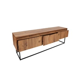Έπιπλo Τηλεόρασης Lupo από Μοριοσανίδα 180x40x50cm - Καρυδί/Μαύρο