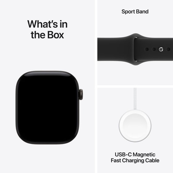 Apple Watch Series 12 GPS + Cellular 46mm Black Aluminium Case with Black Sport Band - S/M image 6