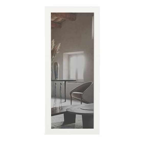 Διακοσμητικός Καθρέφτης Τοίχου Welhome Ξύλινος 45x105 cm - Λευκό image 0