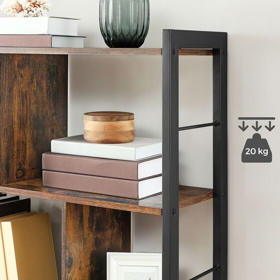 Ραφιέρα Vasagle LBC12BX Μοριοσανίδα/Μεταλλική 74x30x154.5cm - Καφέ/Μαύρη image 5