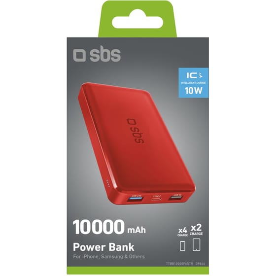 Powerbank SBS Backup 10.000mAh - Κόκκινο image 1