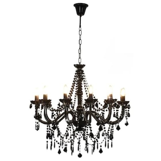 Vidaxl Πολυέλαιος Με Χάντρες Μαύρος Με 12 Ντουί Ε14 image 4