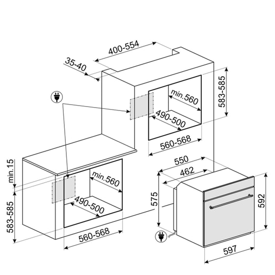 SMEG SF800PO 70 lt Μπεζ Εντοιχιζόμενος Φούρνος Άνω Πάγκου image 1