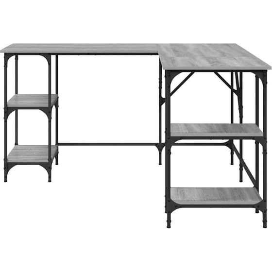 Γραφείο VidaXL από Επεξεργασμένο Ξύλο 139x139x75 cm - Γκρι Sonoma image 4