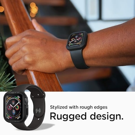 Θήκη Spigen Rugged Armor για Apple Watch 44mm - Μαύρο image 1