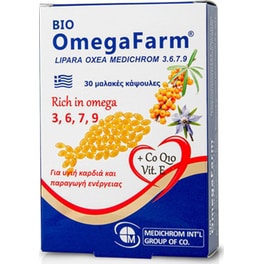 Λιπαρά Οξέα Medichrom Bio Omega Farm 3,6,7,9 - 30 μαλακές κάψουλες
