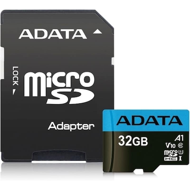 ADATA Κάρτα Μνήμης Micro Sd Adata Premier 32gb Class 10 Ανάγνωση Έως 100mb Το Δευτερόλεπτο