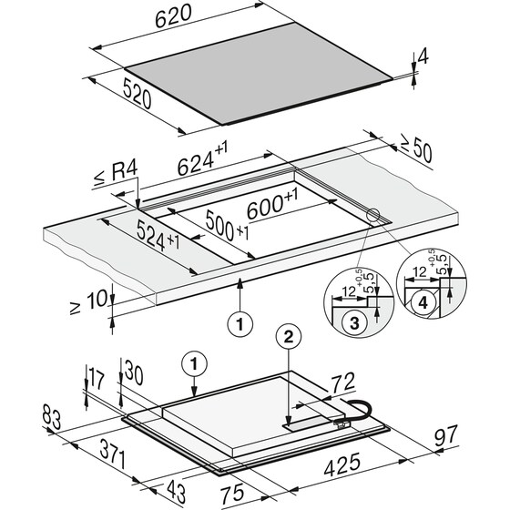 MIELE KM8565 FL 62 cm Μαύρο Εστία Επαγωγική Αυτόνομη image 4