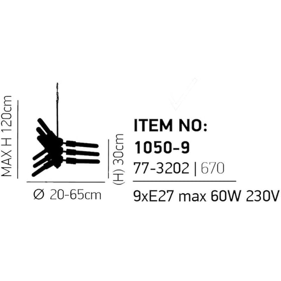 Φωτιστικό Οροφής Πολύφωτο Homelighting Helix 77-3202 Μεταλλικό - Μαύρο image 1