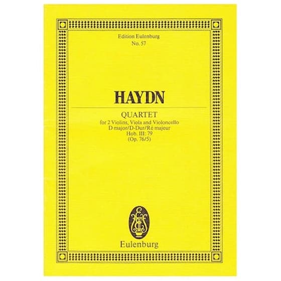 Βιβλίο Για Σύνολα Editions Eulenburg Haydn - Quartet In D Major Op.76/5 [pocket Score] image 0