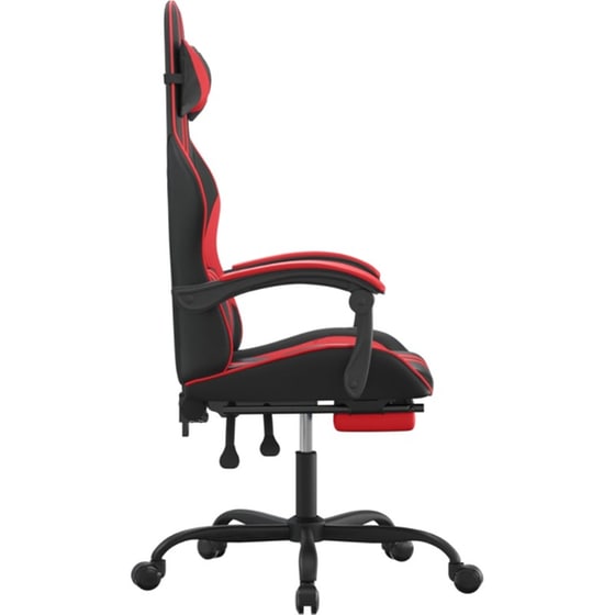 Καρέκλα Gaming VIDAXL 349532 με Υποπόδιο από Τεχνητό Δέρμα - Μαύρο image 2