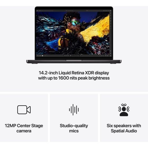 Apple MacBook Pro 14" M4 Pro Chip QHD+ (Apple M4 Pro 12 Cores/24GB/512GB SSD/16 Cores GPU/macOS) Space Black image 5
