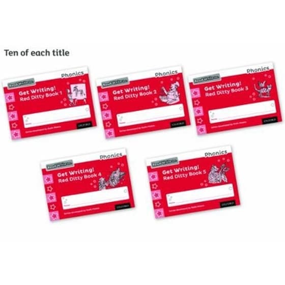 Read Write Inc. Phonics: Get Writing! Red Ditty Books 1-5 Pack of 50 image 0