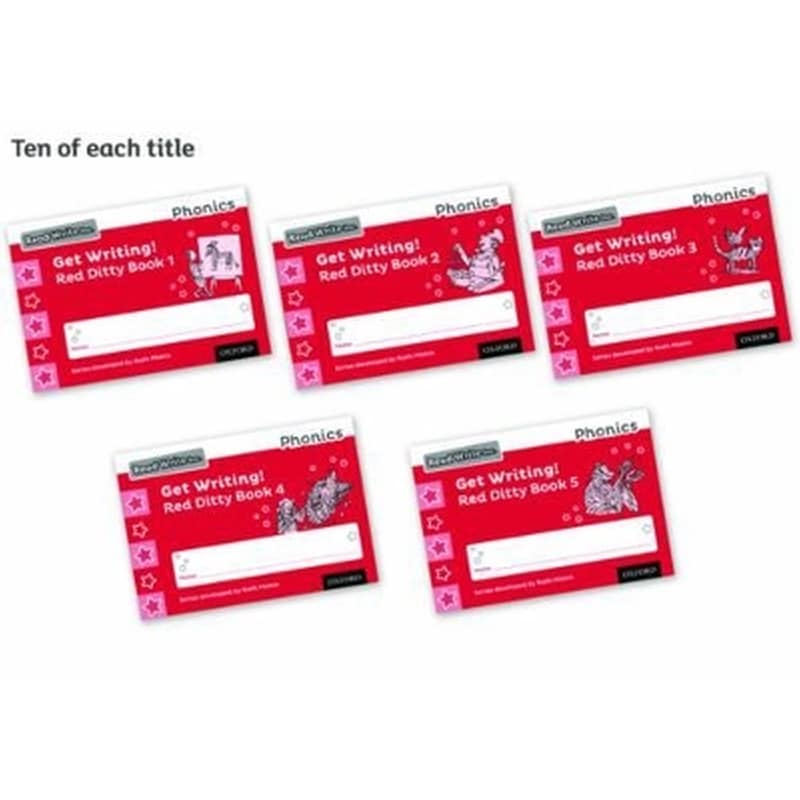 Read Write Inc. Phonics: Get Writing! Red Ditty Books 1-5 Pack of 50