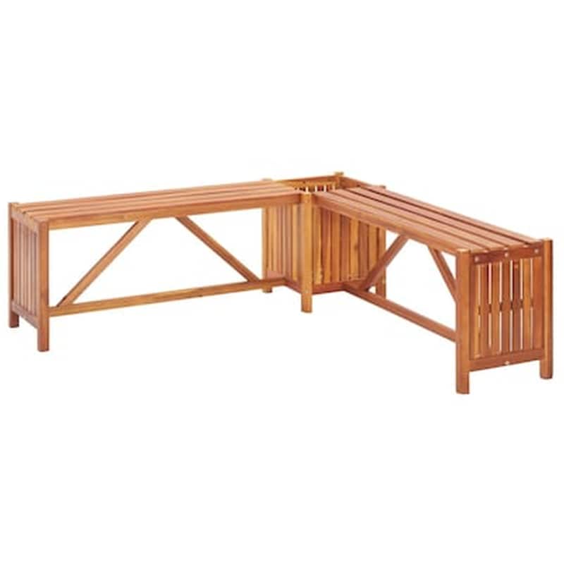 VIDAXL Παγκάκι Γωνιακό Κήπου VidaXL με Γλάστρα από Ξύλο Ακακίας 117x117x40cm - Καφέ