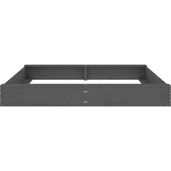 VidaXL Αμμοδόχος με Καθίσματα Τετράγωνη 160x160x20cm Ξύλινη - Γκρι image 3