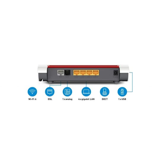 AVM FRITZ!Box 7530 Router Wi-Fi 6 Dual Band (2.4 & 5GHz) με υποδοχή DSL, Ethernet, USB 3.0 image 2