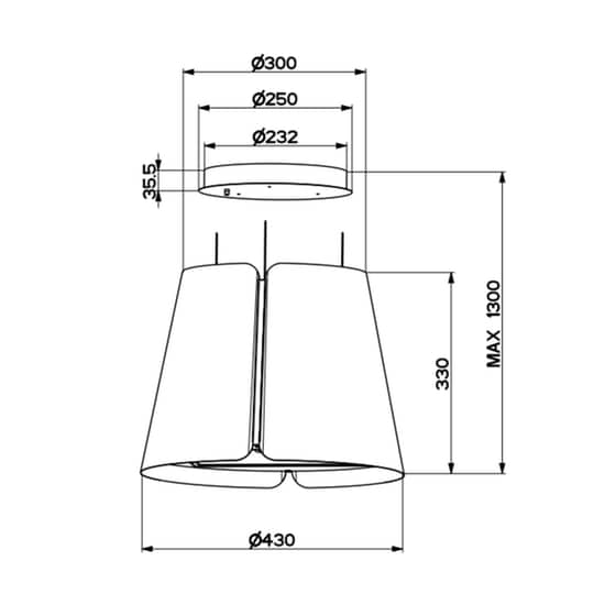 FABER 345.0657.025 BEAT BK GLOSS F45 Απορροφητήρας Καμινάδα - Τζάκι 45 cm - Μαύρο image 4