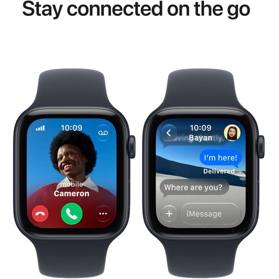 Apple Watch SE 3 GPS + Cellular 40mm Midnight Aluminium Case with Navy Blue Sport Band - M/L image 4
