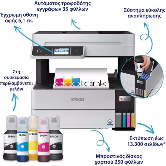 Epson EcoTank L6490 Εγχρωμο Πολυμηχάνημα Inkjet A4 με WiFi, Ethernet, ADF, Duplex Print (C11CJ88403) image 1