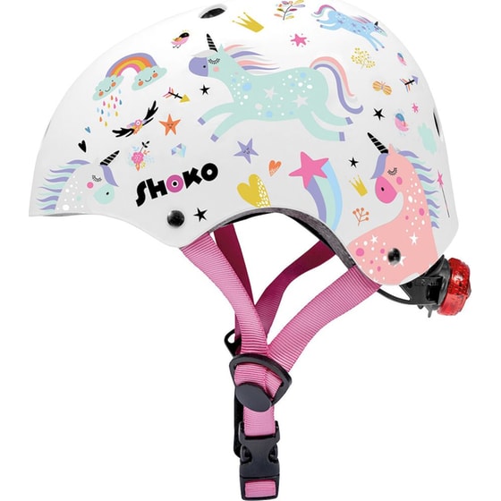 Παιδικό Κράνος Shoko με Φως Unicorn Sparkle Medium (51-54 cm) - Λευκό με Σχέδιο image 1