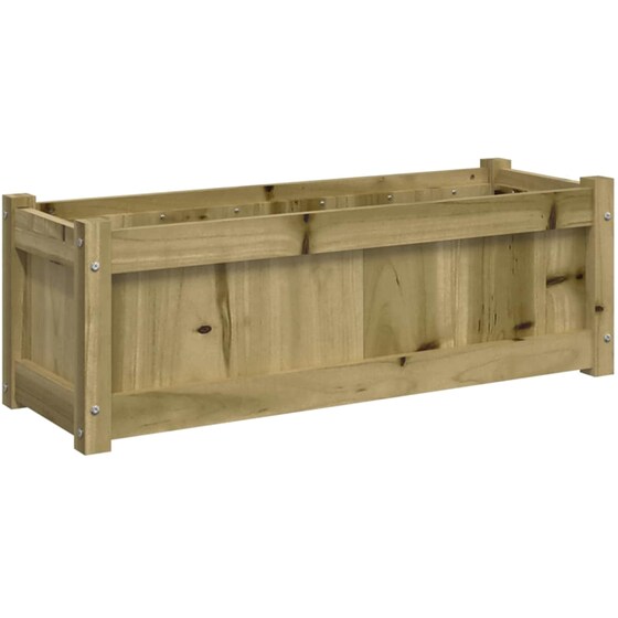 Ζαρντινιέρα VidaXL από Μασίφ Ξύλο Πεύκου 90x31cm - Καφέ image 5