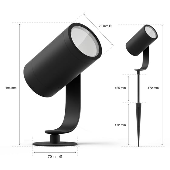Έξυπνο φωτιστικό σποτ εξωτερικού χώρου Philips Hue Lily 8W image 4