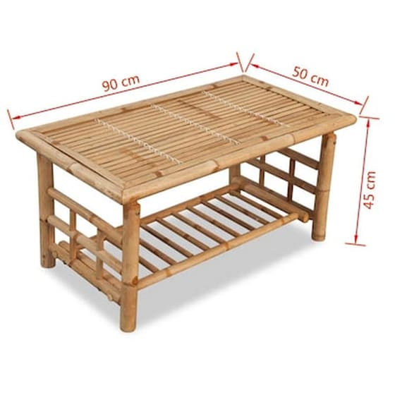Τραπεζάκι Σαλονιού VidaXL από Μπαμπού 90x50x45cm - Καφέ image 4
