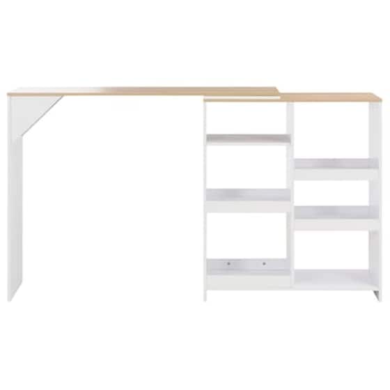 Τραπέζι Μπαρ Vidaxl Με Κινητή Ραφιέρα 138x40x120 cm - Λευκό image 4