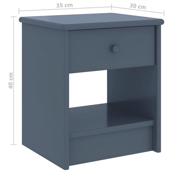 Κομοδίνο Vidaxl Από Μασίφ Ξύλο Πεύκου 35x30x40 cm - Ανοιχτό Γκρι image 5