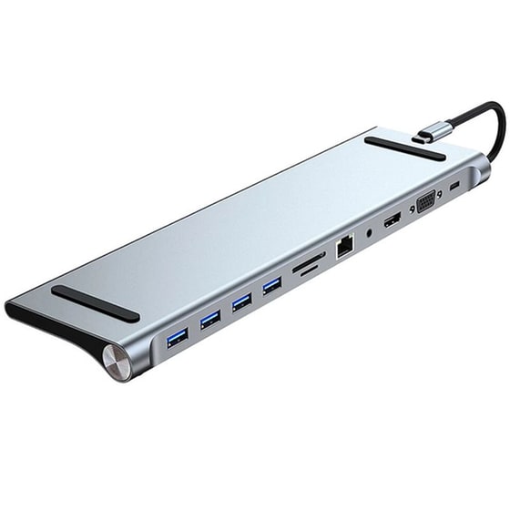Docking Station Powertech BYL-2003 11 ports - Γκρι image 0