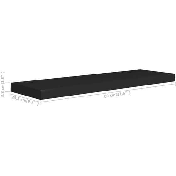 Ράφι Τοίχου VidaXL από MDF 80x23.5x3.8 cm - Μαύρο image 6