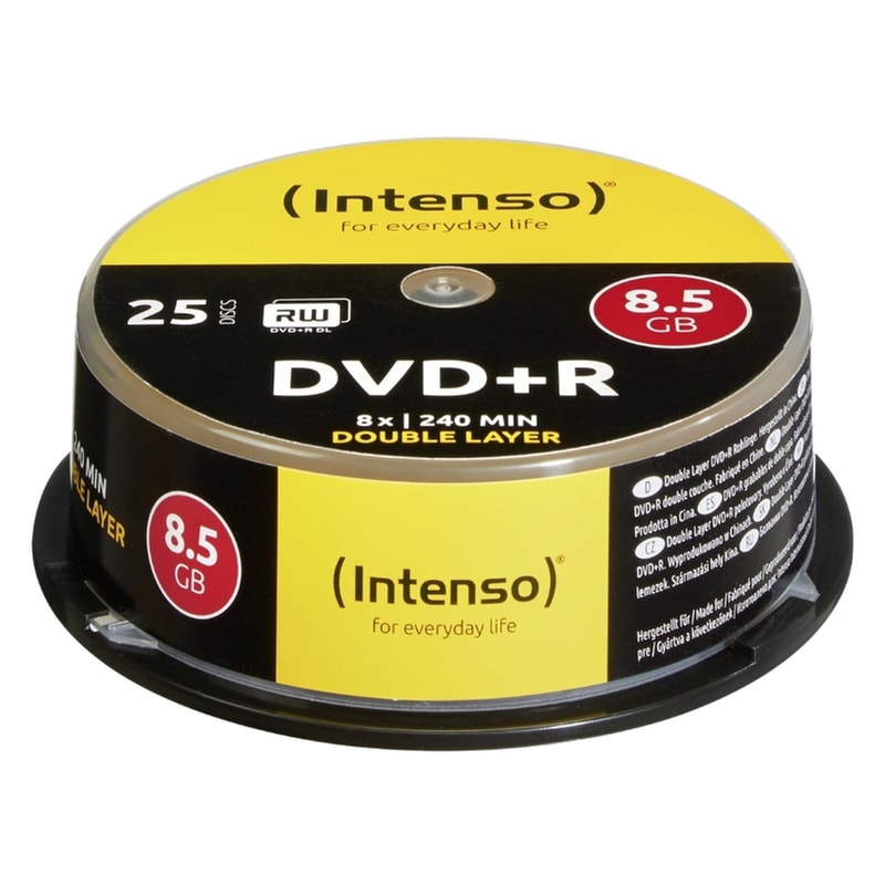 Δίσκοι CD/DVD Intenso DVD+R DL 8.5GB 25τμχ