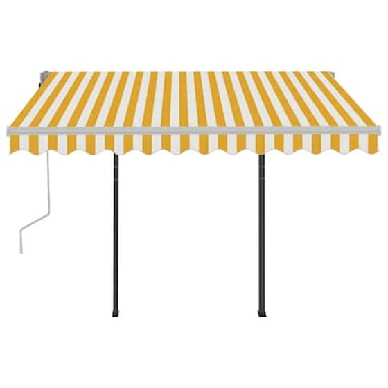 Τέντα Vidaxl Συρόμενη Χειροκίνητη με LED 3x2.5m - Λευκό/Κίτρινο image 4