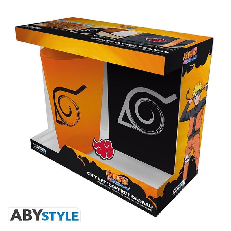 ABYSTYLE Σετ Πότηρι με Πιν Σημειωματάριο ABYstyle Naruto Γυάλινο 400 ml - Konoha