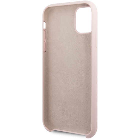 Guess “vintage Script Gold Logo Collection” Σκληρή Θήκη Προστασίας Από Σιλικόνη – Apple Iphone 11 Pro (ροζ) image 1