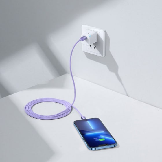 Καλώδιο δεδομένων Baseus Crystal Shine Series Usb-C to Lightning 20W 2m - Lilac image 6