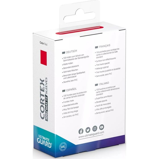Ultimate Guard Cortex Card Sleeves Standard Size - Matte Red (100 Sleeves) image 2