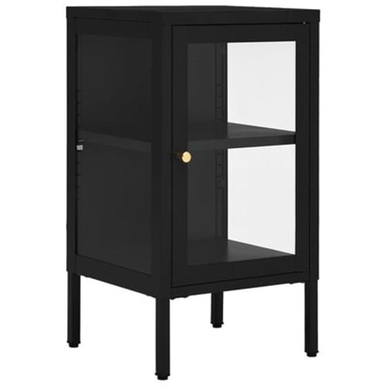 Vidaxl Μπουφές Μαύρος 38 X 35 X 70 Εκ. Ατσάλι Και Γυαλί image 2