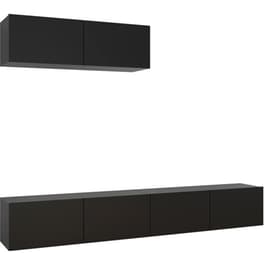 Έπιπλα Τηλεόρασης VidaXL Μοριοσανίδα 3 Τμχ 100x30x30cm - Μαύρο