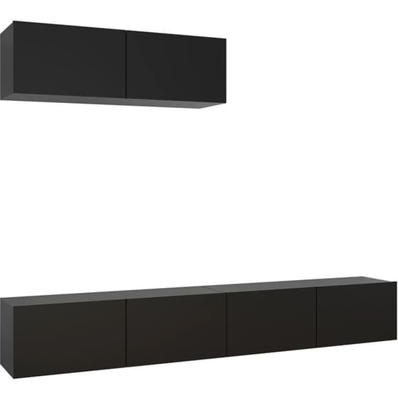 Έπιπλα Τηλεόρασης VidaXL Μοριοσανίδα 3 Τμχ 100x30x30cm - Μαύρο image 0