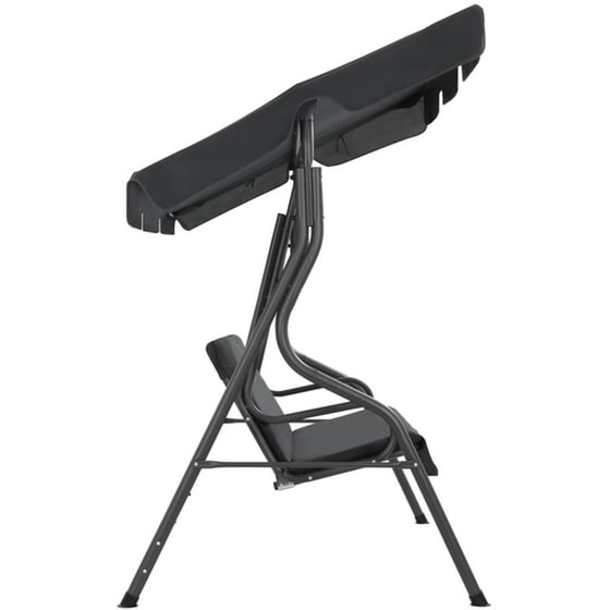 Κούνια Κήπου VidaXL με Σκίαστρο  από Χάλυβα 170x110x153 cm - Ανθρακί image 2