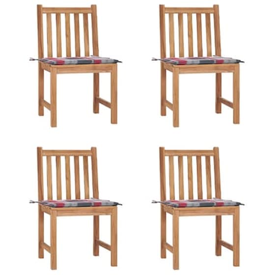 Vidaxl Καρέκλες Κήπου 4 Τεμαχίων Από Μασίφ Ξύλο Teak Με Μαξιλάρια image 0
