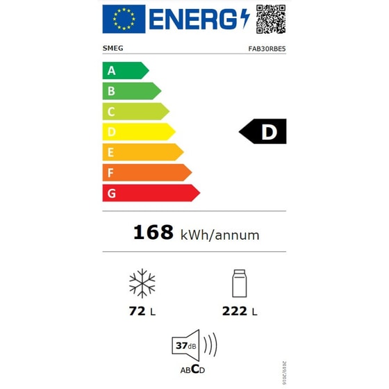 SMEG FAB30RBE5 294 Lt Μπλε Δίπορτο Ψυγείο image 1