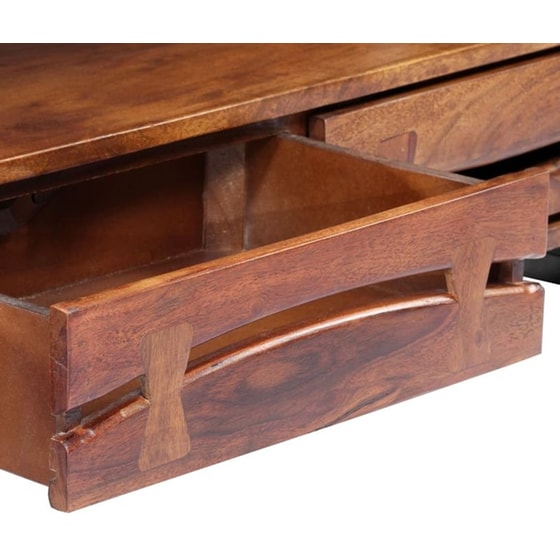 Έπιπλο Τηλεόρασης VidaXL από Ξύλο 140x30x45cm - Kαφέ/Μαύρο image 5