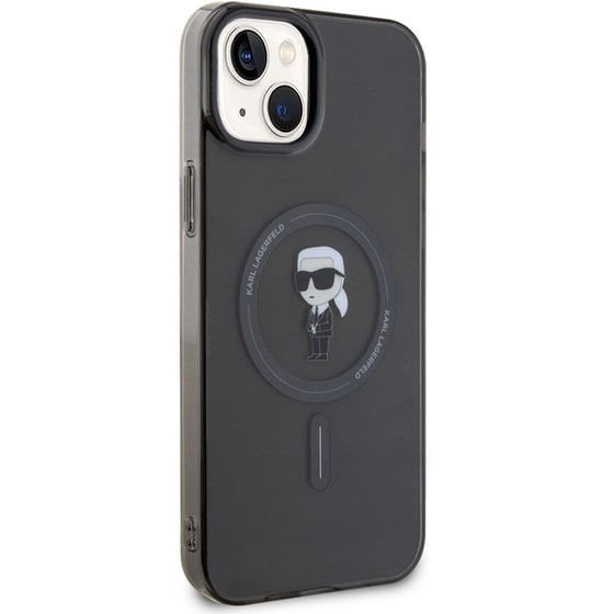 Θήκη Apple iPhone 15 Plus - Karl Lagerfeld MagSafe Ringstand Case IML Ikonik - Black image 3