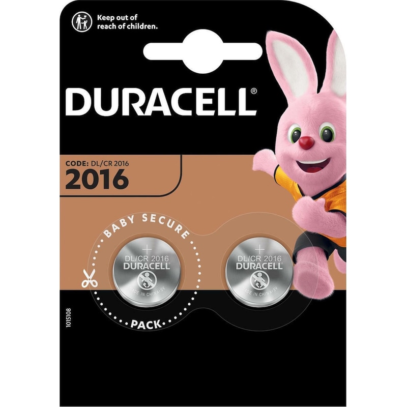 DURACELL Μπαταρίες Λιθίου Για Ρολόγια Duracell Β2 CR2016 3V 2τμχ