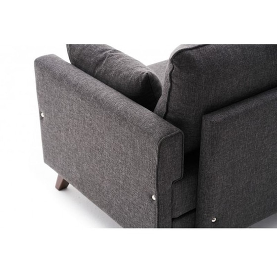 Πολυθρόνα Sestria 24mall από Ξύλο/Ύφασμα 82x81x85 cm - Ανθρακί image 5