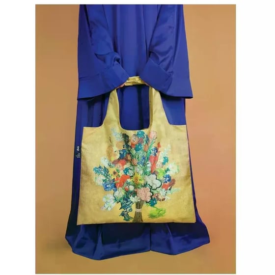 Τσάντα&nbsp;Αναδιπλούμενη Loqi&nbsp;Van&nbsp;Gogh&nbsp;Bouquet&nbsp;Gold image 2